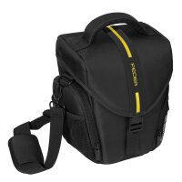 PEDEA Kameratasche Gr. L ESSEX PRO Foto Tasche mit Regenschutz und Zubehörfächer, schwarz/gelb