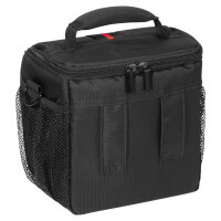 PEDEA Kameratasche Gr. M ESSEX PRO Foto Tasche mit Regenschutz und Zubehörfächer, schwarz/rot
