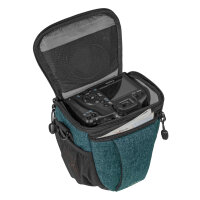 PEDEA Kameratasche Gr. M FASHION PRO Foto Tasche mit Regenschutz und Zubehörfächer, petrol