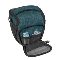 PEDEA Kameratasche Gr. M FASHION PRO Foto Tasche mit Regenschutz und Zubehörfächer, petrol