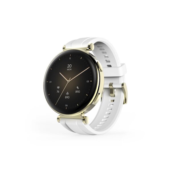 Hama Smartwatch "7000", AMOLED 1.32", Telefonfunktion, wasserdicht, rund, Gold